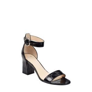 MARC FISHER LTD Womens Black Crocodile Karlee Leather Sandals Shoes 6 M